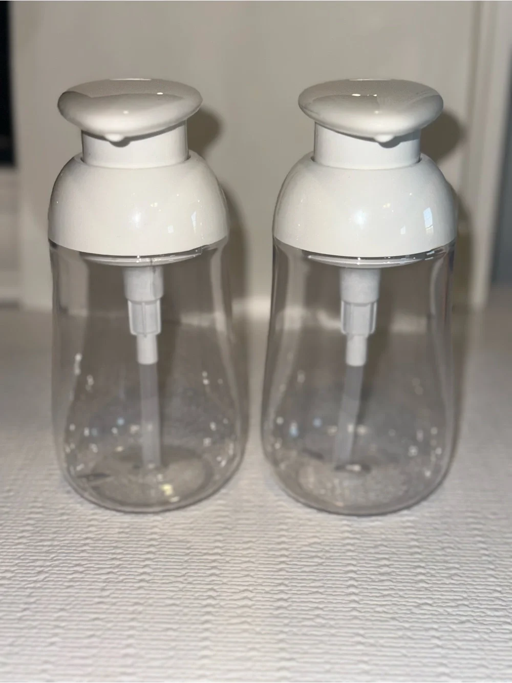 OXO Clear Plastic Hand Soap Dispenser with White Pump - Set of 2